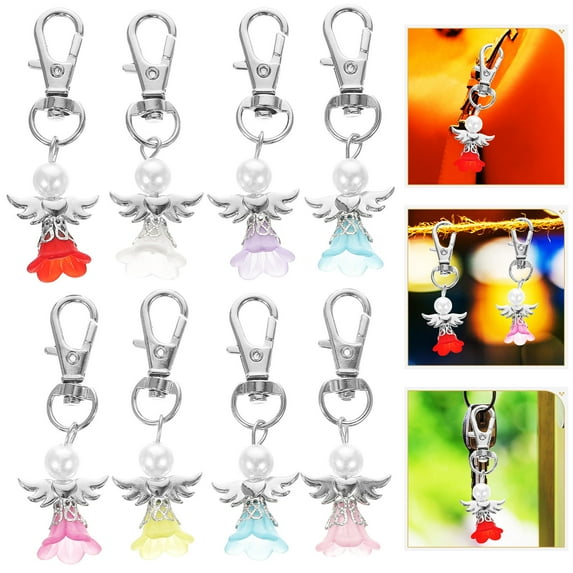 Raindrops Angel Keychain Set in Multiple Colors, Zinc Alloy Material, Ideal Gift for Special Occasions and Daily Use