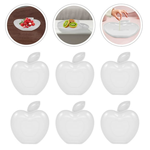 Kitandove Multi Function Candy Plate Apple Shaped For Restaurant Scene Home Use 8Pcs 8.7X6.9X1In