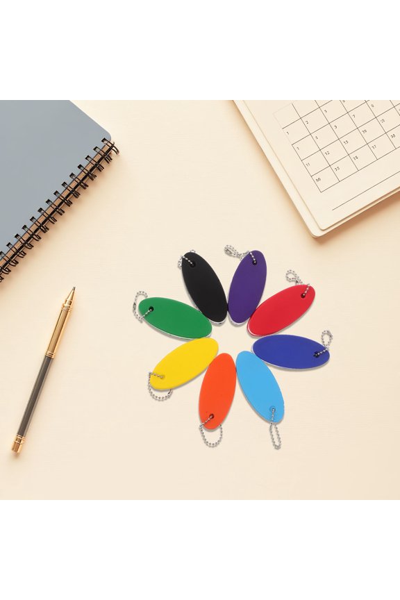 Oval Floating Keychain Assorted Color High Visibility Compact Buoy 8Pcs