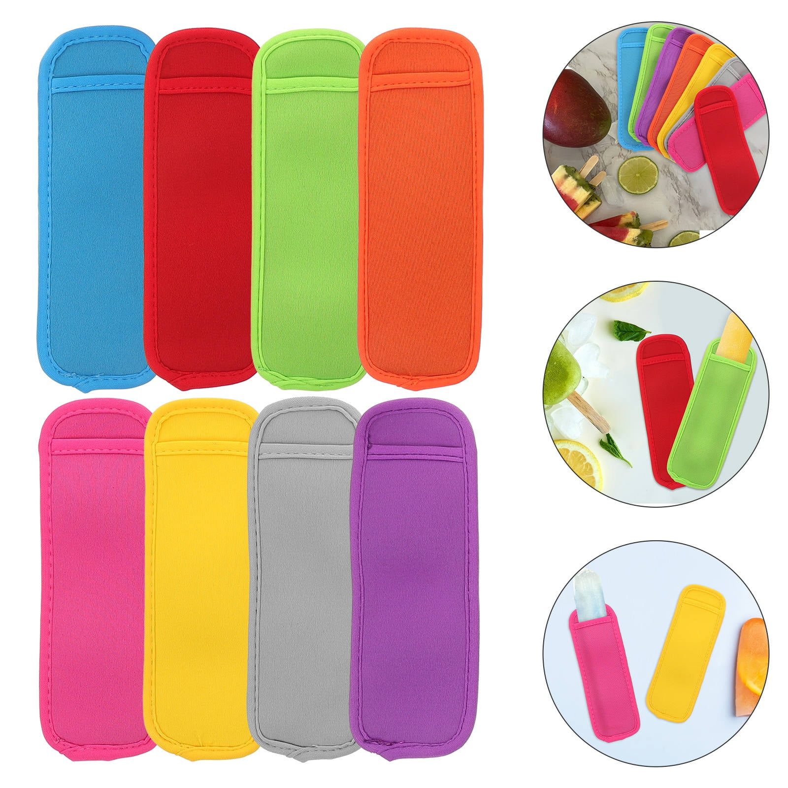 6-Pack Reusable Popsicle Holders - Colorful Neoprene Ice Stick Sleeves For Kids & Summer Parties