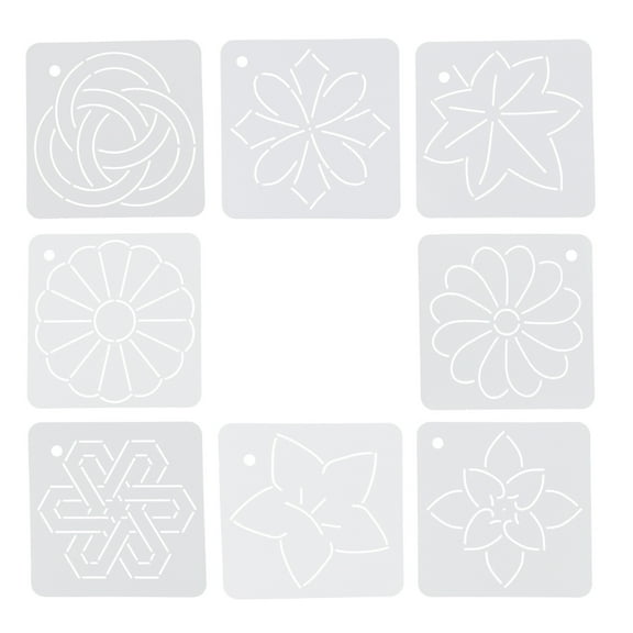 Raindrops 8Pcs Quilting Flower Stencil Sewing Painting Craft Template Stitch Tool