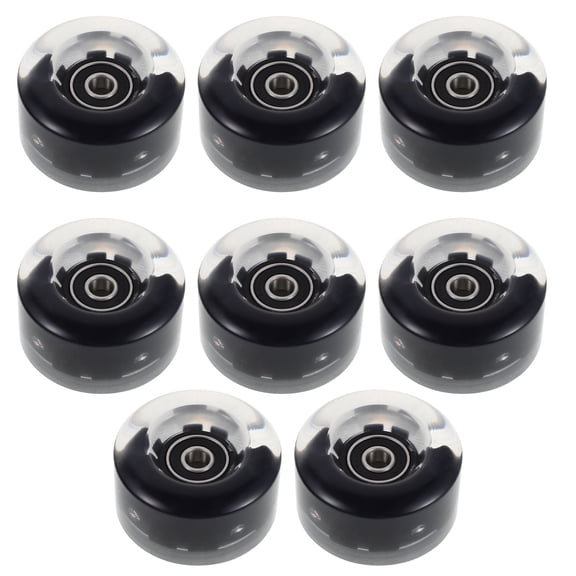 Raindrops 8Pcs Illuminating Black Roller Skate Wheels with Bearings and Replacement Accessories