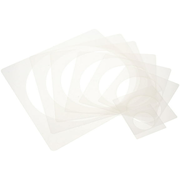 Raindrops 8Pcs Shapes for Spray Paint Circle Stencil Painting Diy Crafts for Wall Art Decoration White Plastic