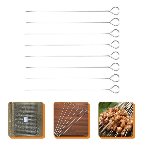 Raindrops Stainless Steel Barbecue Skewers 8pcs Skewers for Outdoor Cooking
