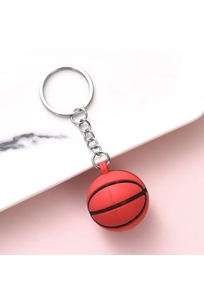 8-Piece Sports Keychain Set, Assorted Metal Key Featuring Soccer, Basketball, Volleyball & Rugby Designs