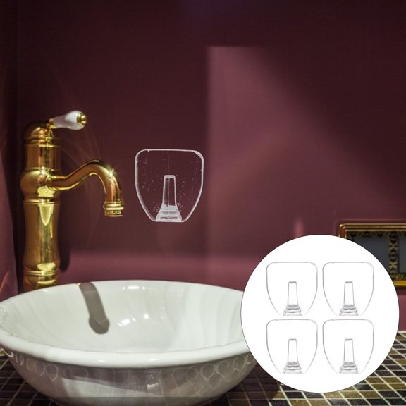 Raindrops Clear Acrylic Hanging Hooks with Strong Sticky Adhesive for Bathroom Wall Mounting, Transparent Hooks