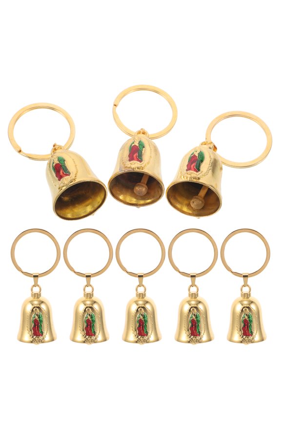 Vintage Golden Metal Wind Bell Keychain for Handbag Decor with Cultural Significance and Durable Design