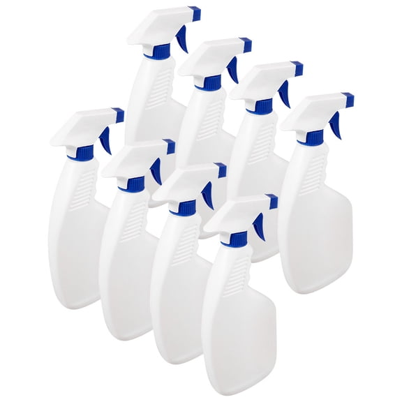 Raindrops Set of 8 White Spray Bottles for Storage, PE Material with Ergonomic Spray Design