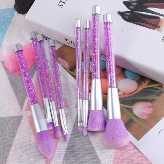 Raindrops 8Set Makeup Application Brush Set for Women Makeup Brush Set in Purple Back to School