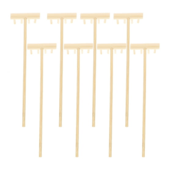 Raindrops Mini Sand Rakes Beige Bamboo 8Pcs 5.5x1.4x0.8in