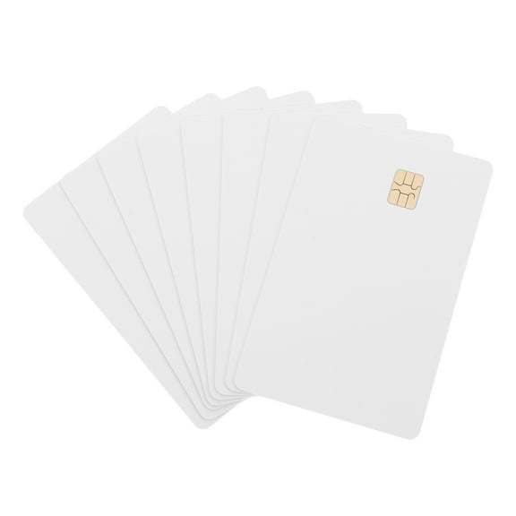 Raindrops 8pcs Blank Cards with Chip DIY White PVC Cards Printable Employee Name Badge Cards Hotel Key Cards for Home Office Hotel