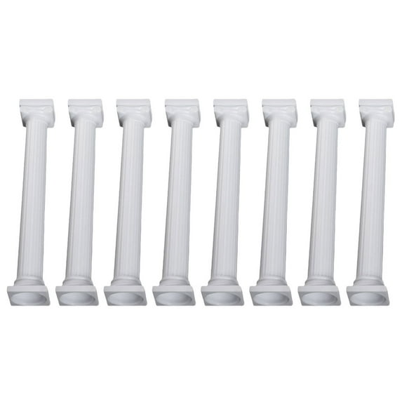 Raindrops White Plastic Mini Pillars for Cakes 8pcs