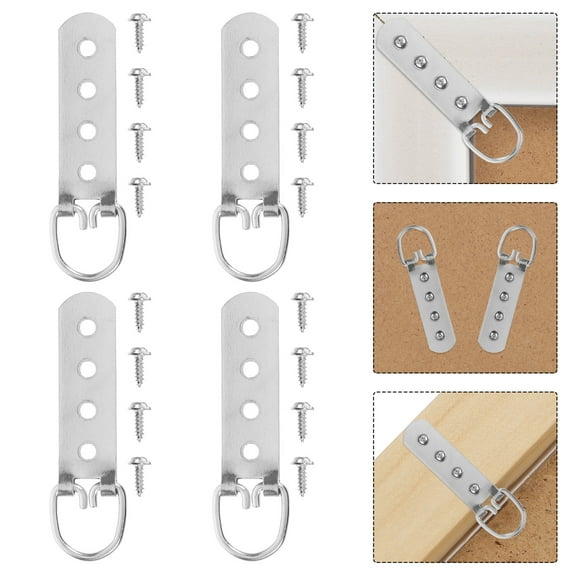 Raindrops 8pcs Picture Frame Hanging Hardware D-Ring Screws For Secure Mounting Picture Frame Holders For Wood Plastic And Metal Frames