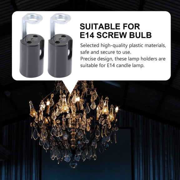 Raindrops 9 Pcs Light Socket Bulb Holder Lamp Holders Candle Base Black