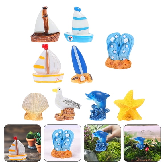 Raindrops 9 Pcs Mediterranean Style Ornaments Portable Decoration Seaside