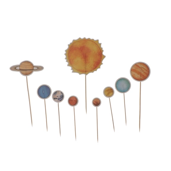 Raindrops 9-Piece Party Cake Toppers Set for Birthday Cupcake Decorations, Fun and Colorful Celebration Accessories