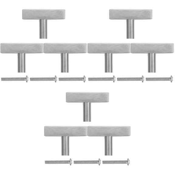 Raindrops 9 pcs T Bar Cabinet Knobs Stainless Steel Kitchen Cabinet Handles