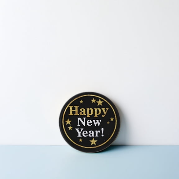 FOMIYES Black Round Adhesive Labels for Birthday Cakes, Cookie Bags, Party Decor, Stickers for Crafts, Wrapping and Packaging