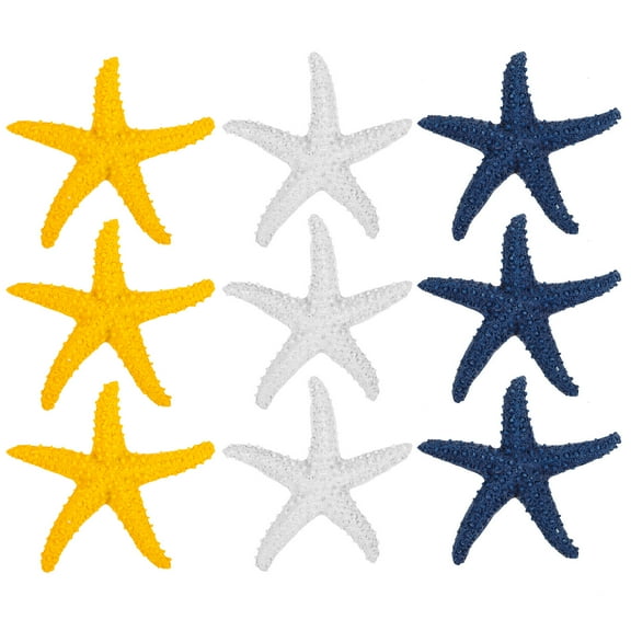 Raindrops 9Pcs Artificial Sea Star Resin Sea Star Shape Ornament Ocean Themed Decorations