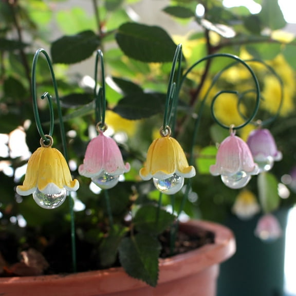 Raindrops 9Pcs Garden Ornaments for Outside Garden Resin Decorative Stakes Assorted Color Lawn Decor