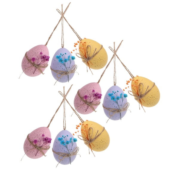 Raindrops Plastic Fake Eggs for Easter Decorating, Set of 9 Pieces