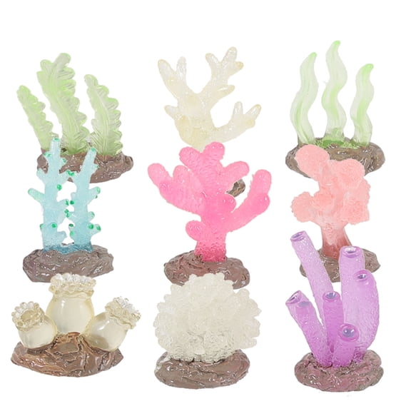FOMIYES 9Pcs Small Coral Figurines for Aquarium cate Artificial Coral Reef Decor