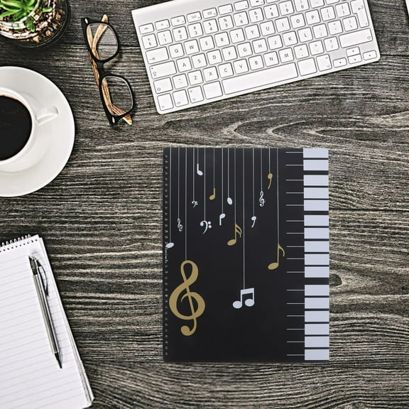 Raindrops A4 Music File Folder with Clear Splint for Office Black PP Material Sturdy and Waterproof 8.3 x 11.7 inches