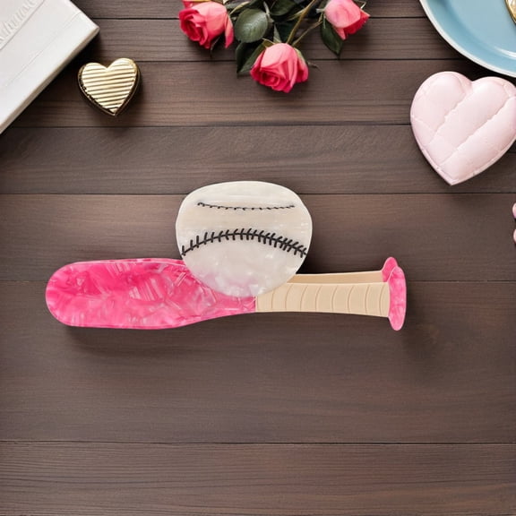 Raindrops Acetate Baseball Hair Jaw Barrette Clip with Nonslip Grip for Styling