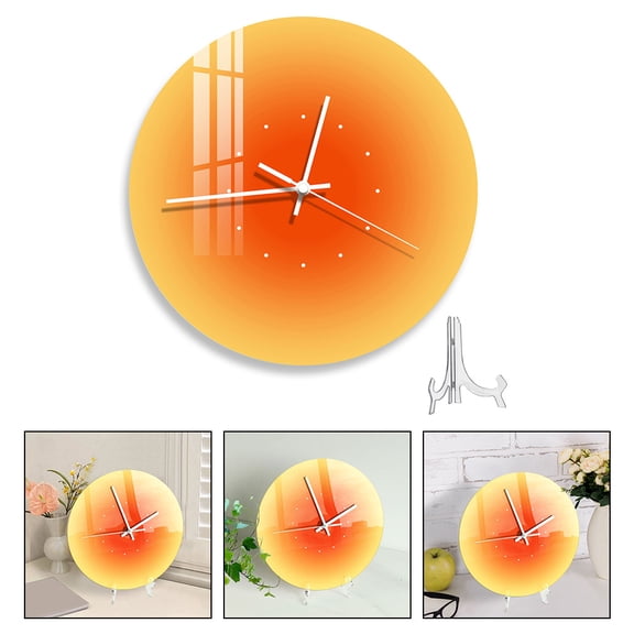 Raindrops Acrylic Clock with Gradient Sunset Pattern for Home Use Versatile Wall and Tabletop Decoration