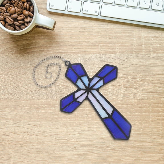 Raindrops Acrylic Cross Hanging Ornament for Window and Home Decoration