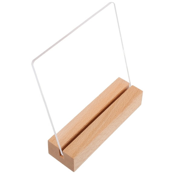 Raindrops Acrylic Sign Holder with Wood Base for Display Multifunctional Nail Art and Tool Organizer