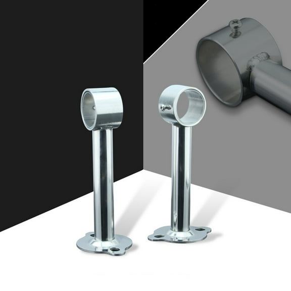 Raindrops Adjustable Closet Hanging Rod Stainless Steel Mount Pole Silver