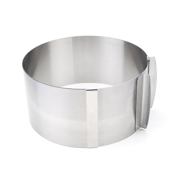 Raindrops Adjustable Stainless Steel Round Cake Mold for Baking Use Silver 16x16x8.5cm