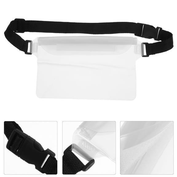 Raindrops 2-Pack Adjustable Waist Bags with Clear Pouches for Swimming, Kayaking, Beach - Secure Phone & Valuables