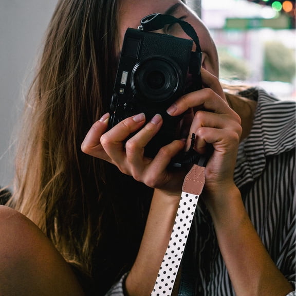 Raindrops Comfortable White Camera Shoulder Belt with Simple Installation