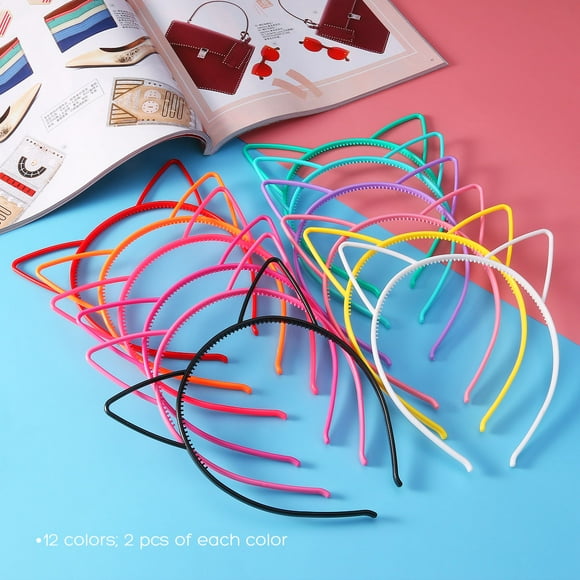 Adorable Cat Ear Headband for Girls and Women ABS Material Assorted Color Comfortable to Wear 0.6cm