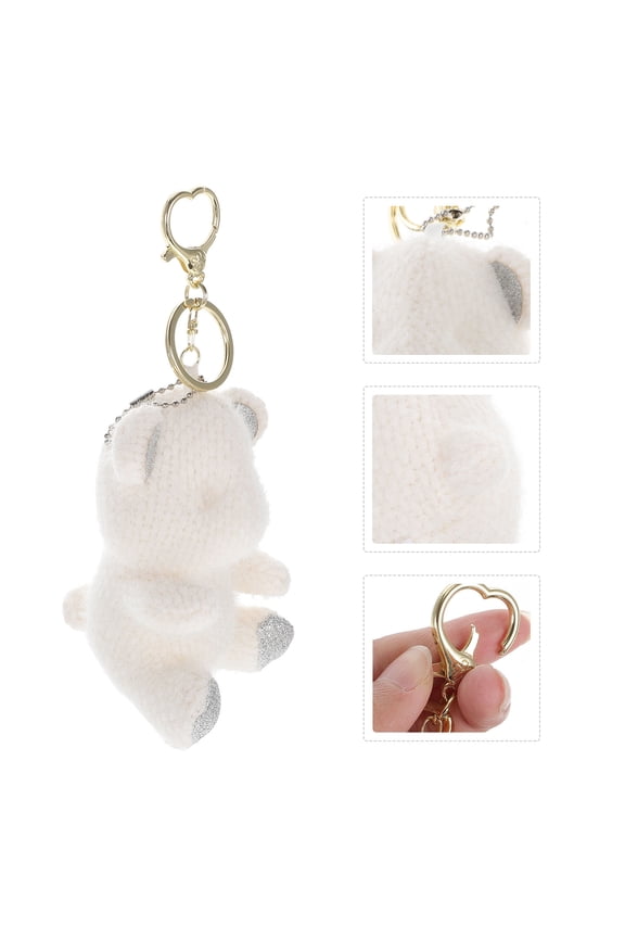 Cute Keyrings Adorable Key Pendant White PP Cotton 1 Pc 3.9X3.3in