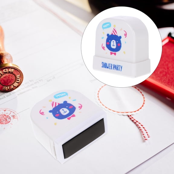 Raindrops Adorable Name Stamp for Home Use Made of ABS Material White Color 1 Piece
