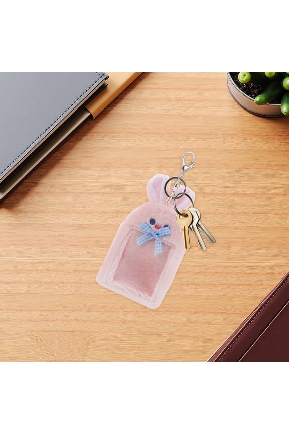 Cute Plush ID Card Holder Keychain for Bus, Bank Cards, and Daily Essentials