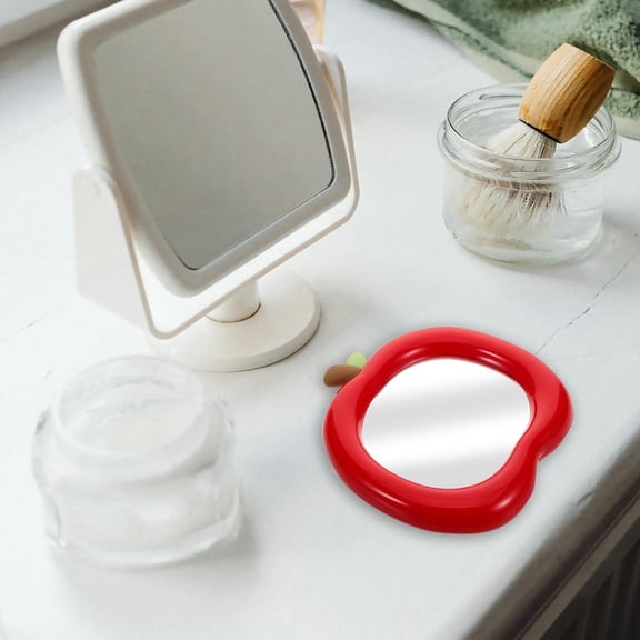 Raindrops Cute Red Compact Mirror Stable Base High Definition Reflection