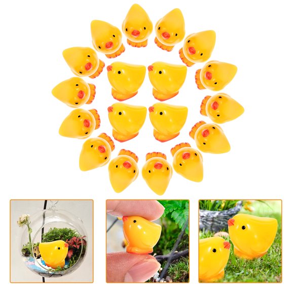 Raindrops Cute Yellow Mini Resin Figurines Set of 30 for Home Decor and Atmosphere Enhancement