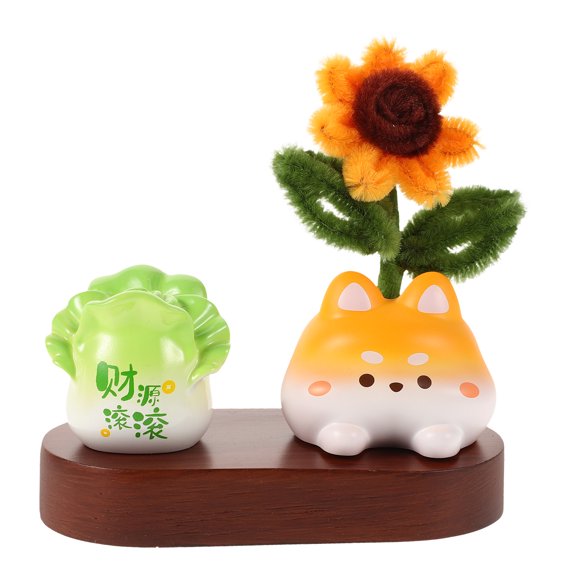 Raindrops Aesthetic Car Accessory Cute Accessory For Car Artificial Flower Pot Car Decor Ornament Car Dashboard Decor Flower And Animal Car Ornament