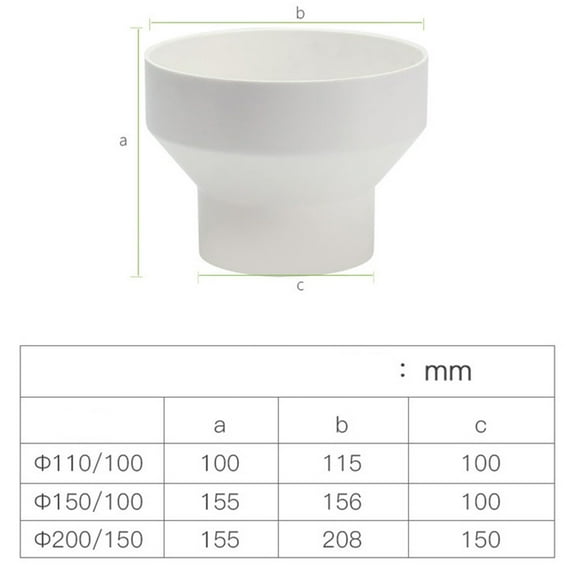 Raindrops Air Duct Reducer Dryer Exhaust Connector Flange Hose Pipe White