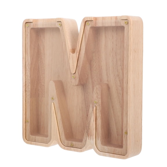 Raindrops Alphabet Shaped Money Box for Kids Storage Beige Synthetic Material Creative Desktop Decor 7.5 x 5.5 x 6.5 inches