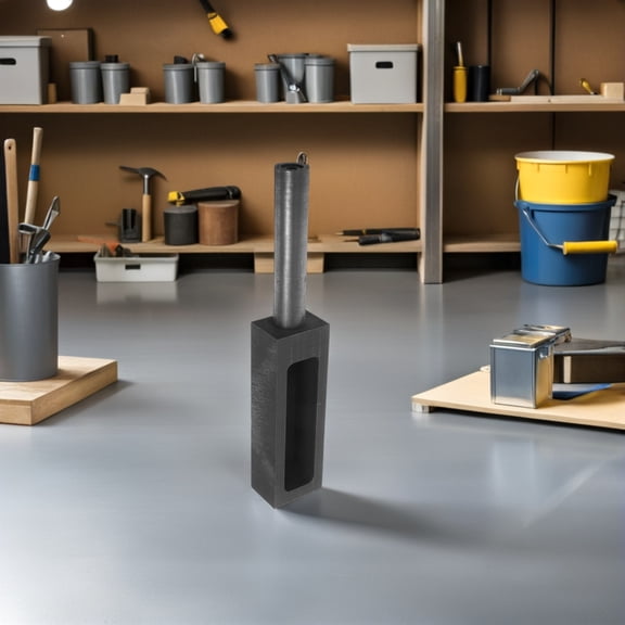 FOMIYES High Purity Black Graphite Casting Mold with Handle for Metal Melting, Graphite Material for Foundry Use