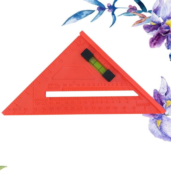 Raindrops Orange Plastic Triangle Ruler for Woodworking High Precision Aluminum Protractor