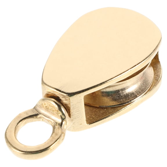 FOMIYES Golden Brass Flagpole Hardware Kit Small Rope Pulley for Marine and Sailing Boat Accessories