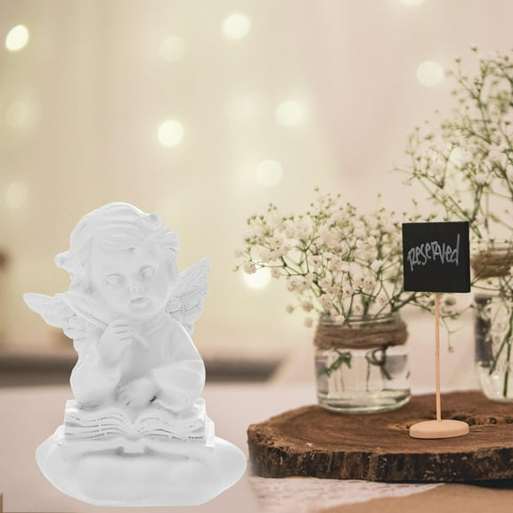 Raindrops Angel Resin Sculpture Decor Praying Willow Tree Figurines Baby White