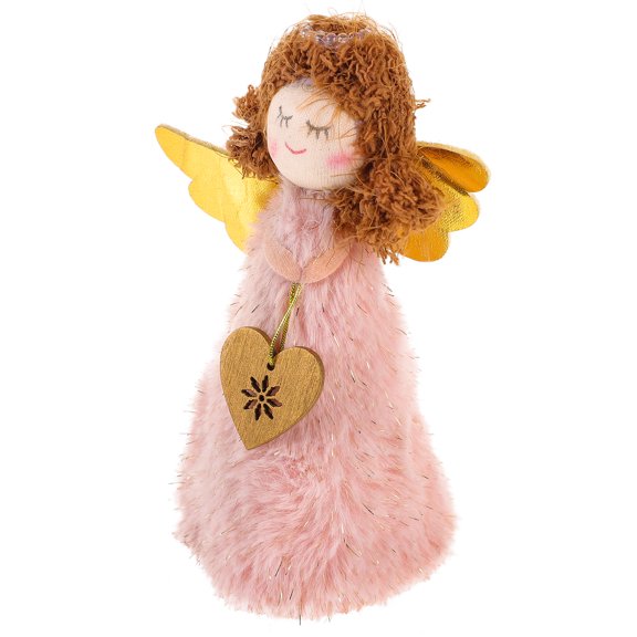 DEMACRIO Christmas Angel Toppers Pink Plush 1Set 5.5X2.6X2.6In