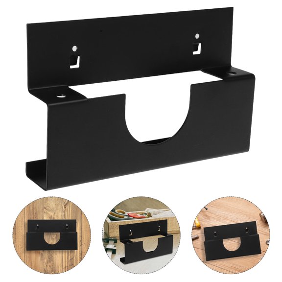 LABRIMP Black Compact Angle Holder for Garage Tool Rack, Workspace Storage, and Shelf Mount Organizer